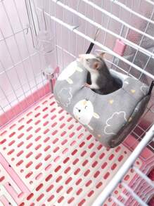 仓鼠柔软保暖床，老鼠吊床，松鼠冬季宠物玩具仓鼠笼屋，悬挂式窝垫屋床，动物老鼠鼠窝 - 彩色 - 查看 6