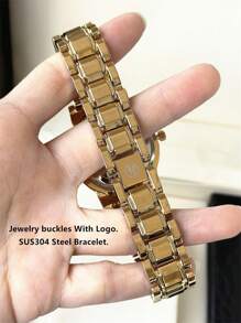 1 Stück 18K Gold Schmuck Sommer Accessoires Frauen Vintage Uhr Damen Luxus Kleid Uhr Edelstahl schwere Armband Kette Romantische Montre IPG Vergoldet Topmarke Neu AAA Qualität Elegant Hochwertig Modisches Karomuster Design