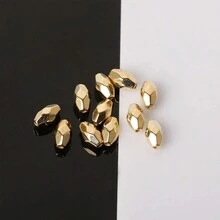 100 Chiếc/20 Chiếc - Hạt Vàng Hình Thùng Bất Đối Xứng, Hạt Ống Tách Hình Kim Cương, Vòng Tay Làm Bằng Tay, Dây Chuyền, Vòng Tay, Hạt Hạt Rời, Dùng Làm Đồ Trang Sức Tự Làm - Vàng - Xem 6