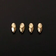 100 Chiếc/20 Chiếc - Hạt Vàng Hình Thùng Bất Đối Xứng, Hạt Ống Tách Hình Kim Cương, Vòng Tay Làm Bằng Tay, Dây Chuyền, Vòng Tay, Hạt Hạt Rời, Dùng Làm Đồ Trang Sức Tự Làm - Vàng - Xem 5