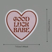 1/2/5 件 Good Luck Babe 贴纸 粉色爱心女孩 中西部公主贴纸 适用于水瓶、玻璃杯、笔记本电脑、安全帽、Kindle - 完美的礼物 - 彩色 - 查看 3