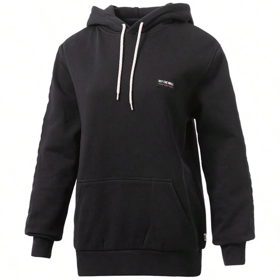 Vans 女款保暖内衬卫衣，休闲运动款，长袖，VN0A48CFBLK - 黑色 - 查看 1