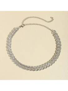 水钻镶嵌腰链闪亮金色银色金属肚链优雅身体首饰女士连衣裙腰带 - 優雅 - 查看 9