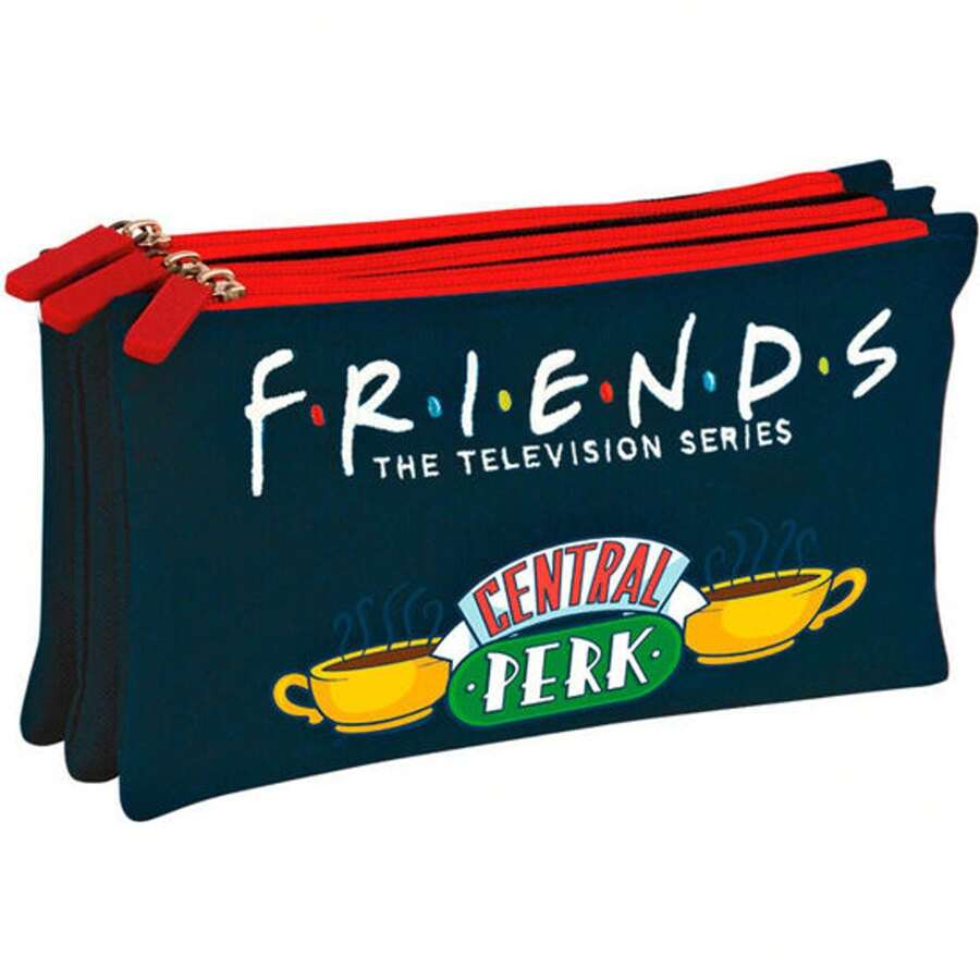 Warner Bros. Friends 三重鉛筆盒，適合學校或辦公室 |學校和辦公用品收納盒|實用且耐用的保護套，非常適合日常使用 ⚫ 免費送貨 ✅ 24/48 小時送貨到西班牙（半島）