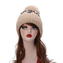 1 chiếc mũ len mùa đông cho nữ bằng acrylic Pompom Beanie Skull thường ngày theo phong cách Hip Hop - mũ len - Xem 6