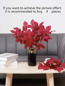 1pc/2pcs Artificial Pear Blossoms Branches - Perfect For Living Room, Bedroom, Dining Table Centerpiece And Entryway Display, Realistic Feeling - Red - View 6