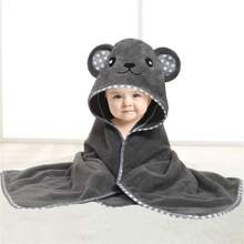 1 pièce Serviette de bain à capuche avec motif animal visage, unisexe. Serviette de bain à capuche unique pour nouveau-né avec design animal. Super doux peignoir de bain à capuche en polaire pour bébé. Serviette à capuche quatre-saisons pour tout-petit