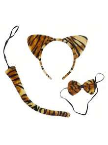 1 băng đô tai mèo họa tiết da báo, đạo cụ hóa trang cho các dịp đặc biệt - màu nâu - Xem 20