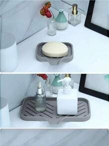 1pc Silicone Drain Rack,Kitchen Sink Splash Guard - Silicone Faucet Handle Drip Filter Tray, Dishwashing Soap Dispenser, And Sponge Holder Pad Behind The Faucet, Kitchen Small Tool Sink Accessories Suitable For Kitchen Countertops And Bathrooms