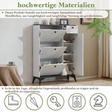 Multifunktionaler ultradünner Flipschuhschrank, ultradünner Schuhschrank passend für verschiedene Schuhe, passend für Wohnungseingang, Flure und Wohnzimmer