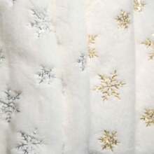 1 PIEZA Falda de árbol de Navidad de peluche blanco, alfombra circular para árbol de Navidad, alfombra de piel artificial con brillo dorado, adecuada para decoración navideña, mejor regalo, decoración del hogar, decoraciones navideñas, decoración de habitación, decoraciones navideñas de invierno, regalos de Navidad, decoración navideña