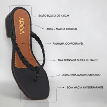 Flip-Flop Sandal With 4.5cm Block Heel Versatile Clog Flip-Flop - 黑色 - 查看 5