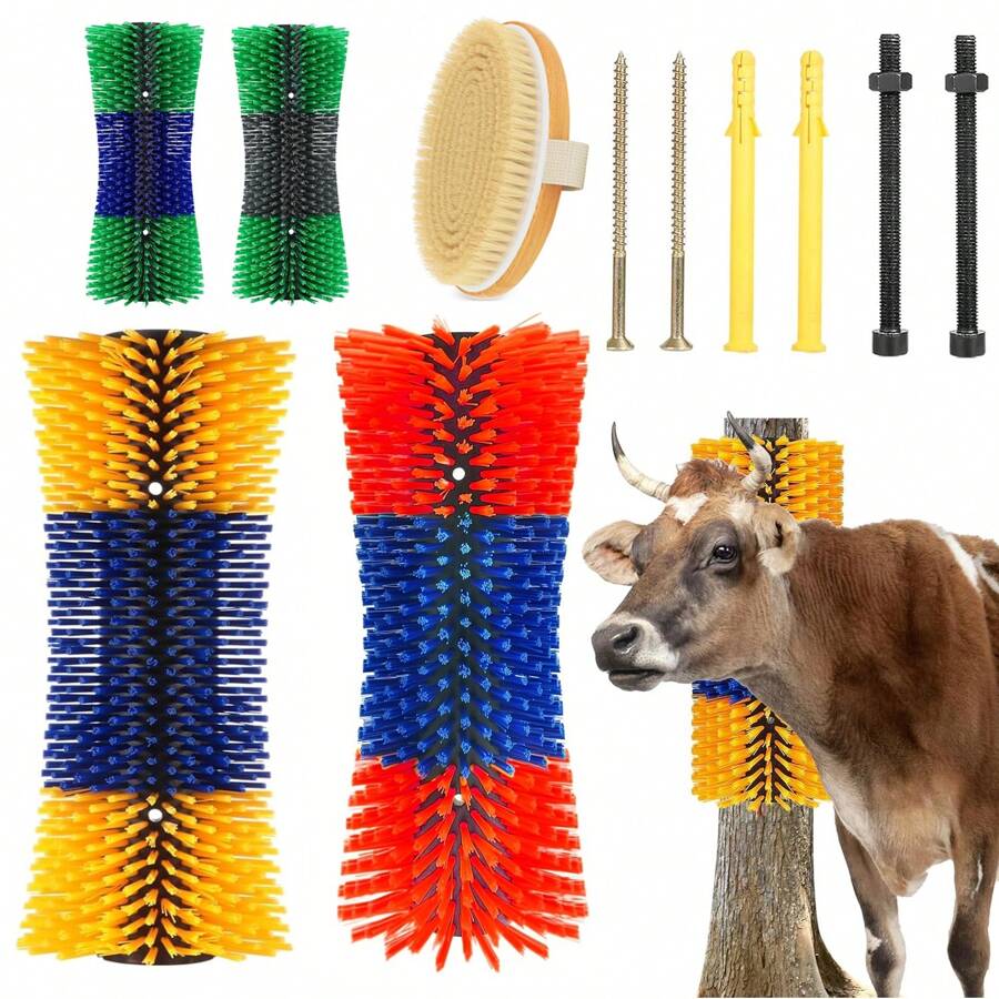 牲畜抓挠刷 - 牲畜止痒工具，马刷，缓解牲畜背部瘙痒，适用于马、牛、猪、羊 - 彩色 - 查看 1
