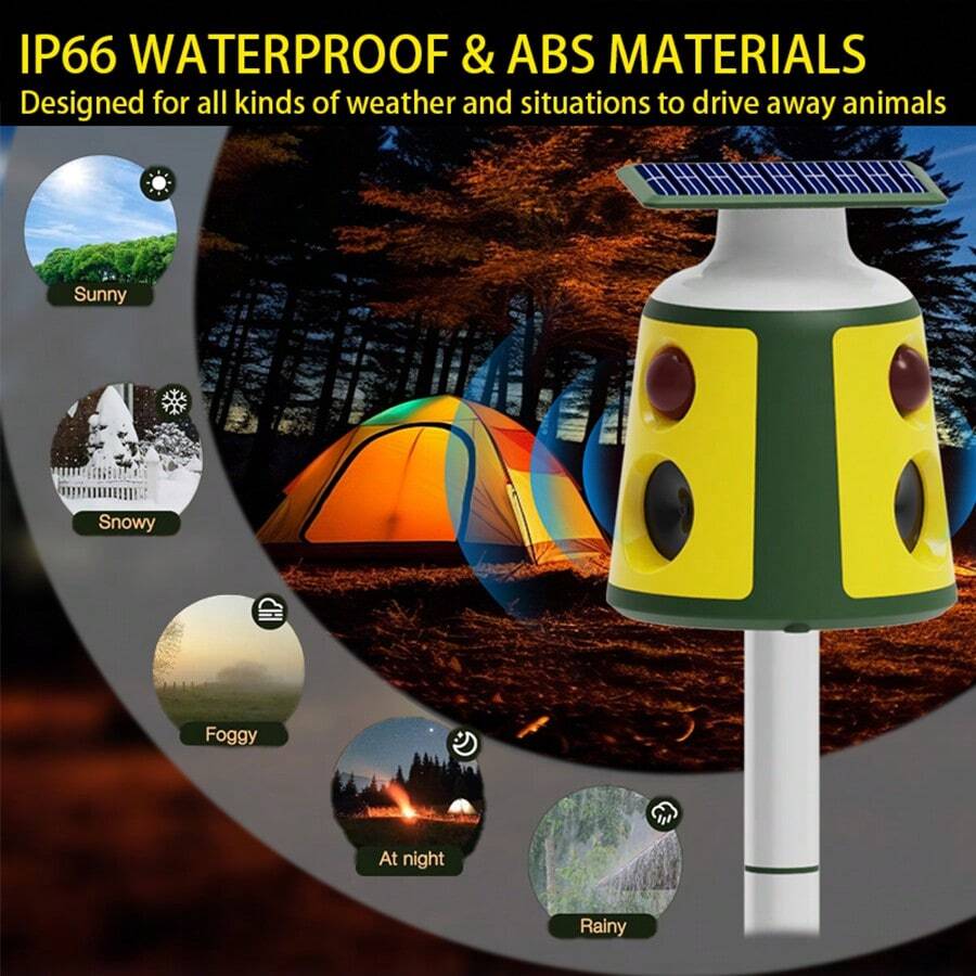 Outdoor Waterproof 360Degree Ultrasonic Animal Repeller Five Gears Can