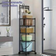 厨房收纳架微波炉锅架家用落地式多功能储物架多层收纳架子 - 彩色 - 查看 6