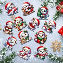 12 đồ trang trí Giáng sinh bằng gỗ thủ công hình gấu kèm dây thừng - Đồ trang trí cây hoàn hảo & Quà tặng cho lễ hội, sinh nhật & kỷ niệm - Nhiều màu - Xem 5