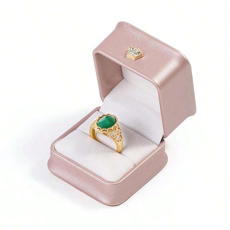 11pcs Luxury Crown Design Adjustable Rings Storage Box, Jewelry Case