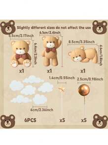 19 Stück Bären Tortenaufsätze, süße Tortendekoration, kriechende, stehende und sitzende Bären, weiße Wolke Fünfzackiger Stern Tortendekoration, Taufe Gender Reveal Party Geburtstags Torte Dekoration, Erste Geburtstags Tortenaufsätze, Weihnachtsdekoration, weiche Plastikbären, Raumdekoration, wiederverwendbar