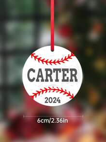 1pc Customized Photo Acrylic Pendant, Personalized Baseball Decoration, Double-Sided And Single-Sided Design, Front Customized Photo, Back Customized With Your Name, Time, Christmas Decoration, Baseball Gift, Christmas Tree Holiday Decoration Pendant, Perfect Christmas Gift For Fans And Enthusiasts Gifts Birthday Graduation