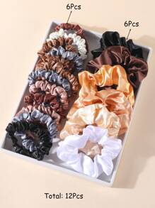 143 件女孩发饰套装，中性色丝滑发圈，无缝马尾辫夹，多种发圈，弹性发带，发圈，大哑光香蕉夹，强力定型下巴夹，发夹，日常使用发饰 - 彩色 - 查看 15