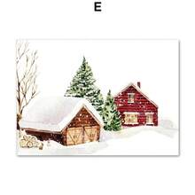 1 件圣诞节画廊墙胡桃夹子冬季鹿雪卡车海报墙壁艺术帆布印刷图片节日家居装饰无框架 - 彩色 - 查看 34