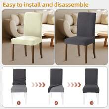Ystyle Chair Covers With Backrest 4/6 Pieces, Kitchen Chair Covers, Stretch Chair Cover, Universal Dining Room Chair Covers, Washable Removable, Easy To Clean - Dark Grey - View 6