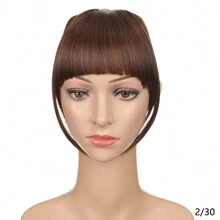 短刘海金色夹式发刘海耐热假发合成刘海发夹天然接发