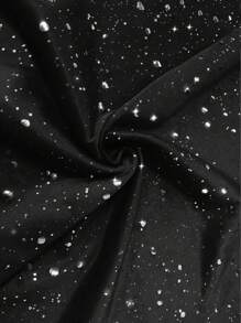 Off Shoulder Sexy Solid Color High Slit Elegant Ruffle Hem Glitter Party Dress, Spring/Summer