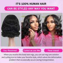 Bob Wig Human Hair 13x4 Body Wave Lace Front Wigs Human Hair Glueless Wigs Human Hair Pre Plucked 150% Density Short Bob Wigs For Women 8-16inch Human Hair Natural Black Color