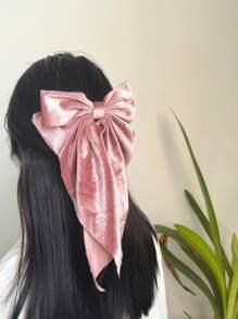 Clip de păr cu fundă din catifea pentru Crăciun, 3 buc. Agrafă de păr elegantă pentru fete, la modă, cu fundă solidă, din satin, agrafă pentru coadă de cal, accesorii de păr