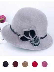 1pc Women's Fashion Sun Protection Elegant Bucket Hat, Suitable For Daily And Outdoor Wear - Solid Color - View 8