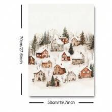 1 szt. Oprawione/Nieoprawione Vintage Zima Śnieżna Wieś Miasto Boże Narodzenie Wakacje Plakat Abstrakcyjny Krajobraz Rustykalna Sztuka Festiwalu Bożego Narodzenia Malarstwo na płótnie Druk Minimalistyczny Obraz Ścienny Do Akademika, Mieszkania, Salonu, Sypialni, Dekoracji Domu, Wystrój Domu Wiejskiego