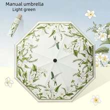 8 骨花卉图案手动折叠雨伞，时尚设计 - 彩色 - 查看 8