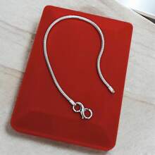 925 Silver Bracelet With Infinity Clasp For Charms - Bạc - Xem 3