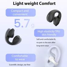 Miniso X29 Open Ear- Clip Wireless Earbuds Headphones,Full Color Display Touch Screen HiFi Sound Music Ear Buds,Sound Long Distance Connection Headset With Charging Case Light-Weight Headphones Built-In Microphone - 白色 - 查看 2