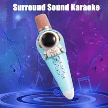 Micrófono inalámbrico de karaoke con luces LED, micrófono portátil, gran regalo para niñas, niños y adultos, disponible en dos colores a elegir