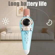 Micrófono inalámbrico de karaoke con luces LED, micrófono portátil, gran regalo para niñas, niños y adultos, disponible en dos colores a elegir