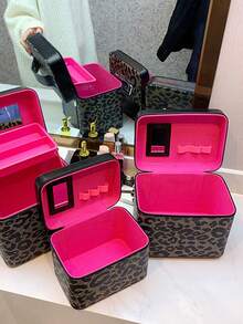 Korean New Travel Makeup Box, Large Capacity Cosmetic Bag, Portable Makeup Storage Case For Outing - Multicolor - View 6