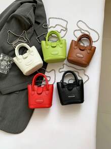 Fashionable Mini PU Handbag, Girl's Shoulder Crossbody Coin Purse - A - View 2