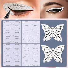 6pcs 44pcs Eyeliner Stencil Eye Shadow Protector Sticker Kit, Cat Eye Eyeshadow Template Pad, Non-Woven Material, Eye Liner Eyeshadow Stencils, Makeup Tools For Beginners - Multicolor - View 1