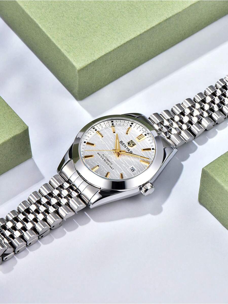 BENYAR BENYAR 2024 New Mechanical Watch Men 40MM Stainless Steel Simple