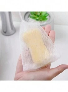 5 件装多色丝带拉绳泡泡网沐浴海绵、肥皂起泡网、洗面奶肥皂泡泡机 - 彩色 - 查看 3