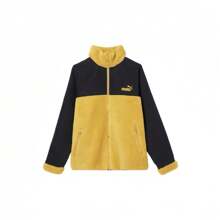 Puma 2-Way Wear Faux Sherpa Stand Collar Warm, Windproof Sports Jacket