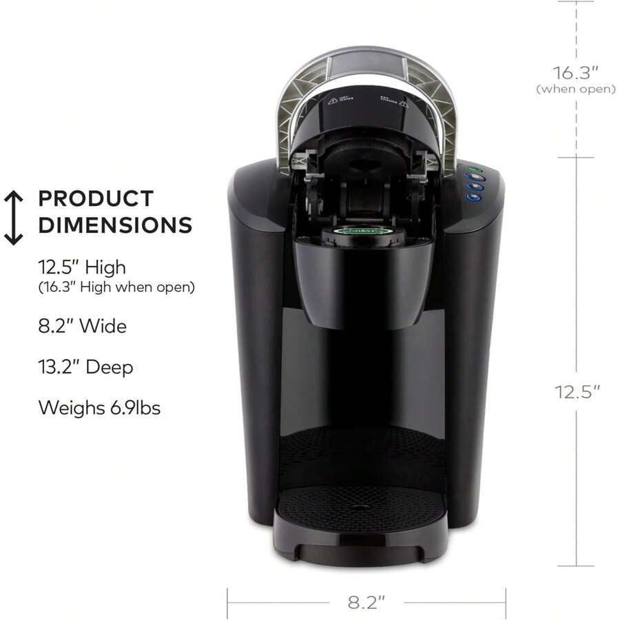 SingleServe KCup Pod Coffee Maker, With 3 Brew Sizes, Smart Start