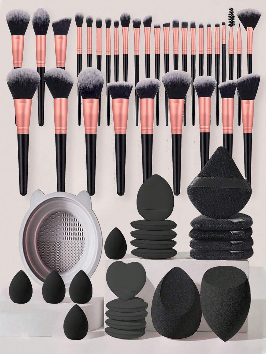 Bộ cọ trang điểm 55 trong 1: 32 cọ trang điểm đa năng + 5 miếng bọt biển trang điểm + 2 miếng bọt biển trang điểm + 10 miếng bọt biển trang điểm mini + 5 miếng bọt biển trang điểm mini + 1 miếng vệ sinh cọ trang điểm. Bộ dụng cụ trang điểm di động, cọ trang điểm lông mềm, miếng bọt biển trang điểm, bông phấn tam giác nhung, miếng bọt biển trang điểm. Dụng cụ trang điểm, dễ vệ sinh, thích hợp cho trang điểm, che khuyết điểm, thiết lập, bảng phấn mắt, cọ trang điểm, kem nền, kẻ mắt, son môi, son bóng, mi giả, cọ kẻ mắt, cọ phấn, cọ má hồng, cọ phấn mắt, cọ môi, bộ cọ, bộ cọ trang điểm, bộ cọ trang điểm, bộ cọ trang điểm, bộ trang điểm hoàn chỉnh, bộ cọ trang điểm, bộ cọ, bộ cọ trang điểm, bộ quà tặng trang điểm - Nhiều màu - Xem 1