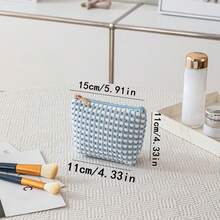 1 túi đựng mỹ phẩm họa tiết cô gái vàng cổ điển - Túi đựng đồ trang điểm nhung bền, không thấm nước, túi khóa kéo thời trang nữ, túi đựng mỹ phẩm đa năng, quà tặng lý tưởng cho chị em gái và bạn bè, hộp đựng bút chì học sinh di động, hộp đựng bút chì nhung, túi đựng đồ du lịch không cồn, túi đựng đồ ăn nhẹ mới lạ, túi đựng son môi, túi đựng đồ trang điểm có nắp lật - Màu xanh lam - Xem 8