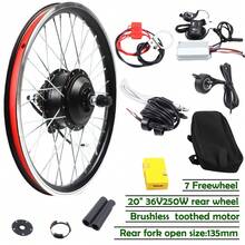 250W Rear Motor Bicycle Conversion Kit For 20" Bikes | LED Display, Thumb Throttle, 5-Level Assist, V/Disc Brake Ready - Black - View 5