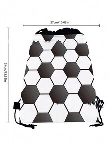 1 件足球抽绳派对袋，足球礼品糖果零食袋，适合生日派对的足球派对礼品袋，足球主题装饰 - 彩色 - 查看 3