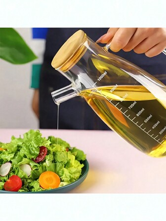 1 件玻璃橄榄油瓶、防漏油罐、储物瓶、调味瓶、醋瓶、烹饪户外烧烤野餐调味容器、厨房用品