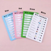 1入組 PC 待辦事項清單板，兒童每日日程安排，家務表備忘錄清單板可拆卸可重複使用塑料房車清單家務表計劃板，適合家庭旅行（待辦事項列表） - 彩色 - 查看 9
